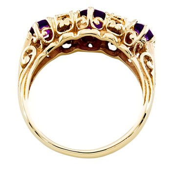 9ct gold Amethyst / Diamond Ring size N